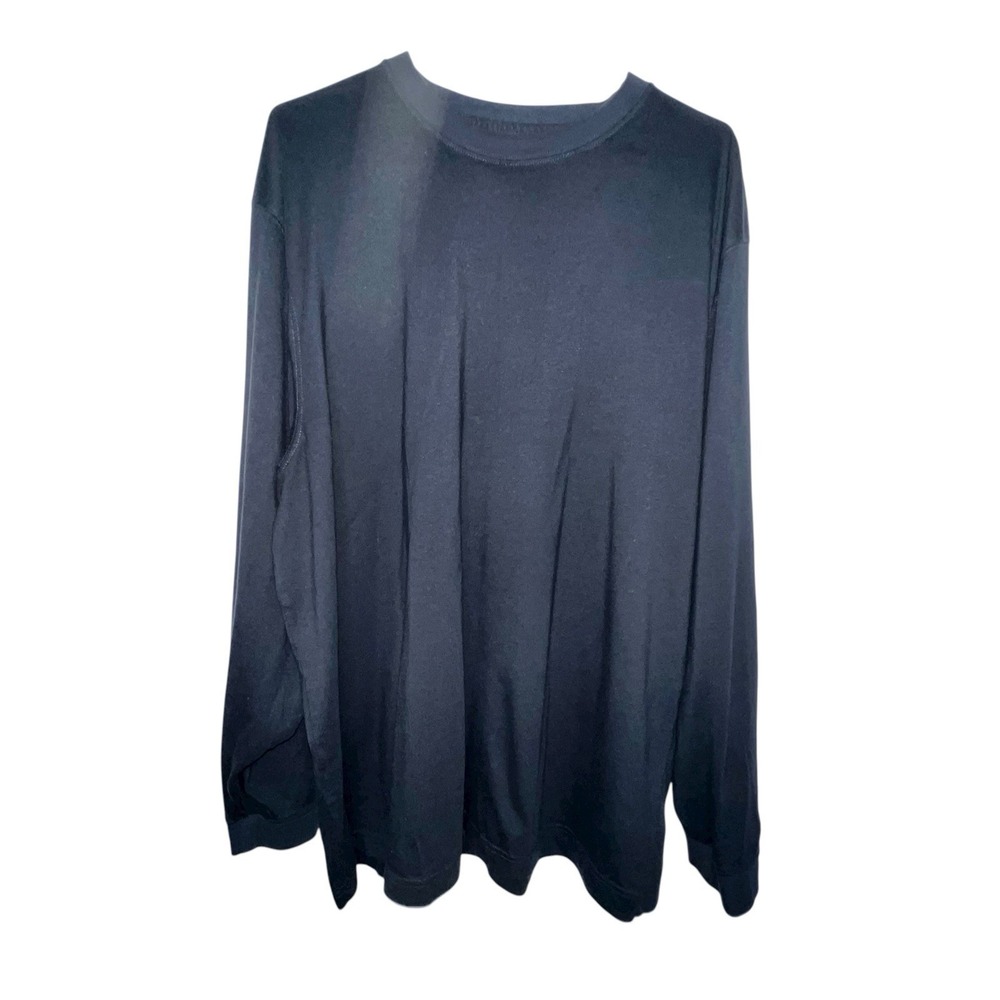 LL Bean Long Sleeve T-Shirt Traditional Fit Casual Navy Blue Crew Neck Mens XL